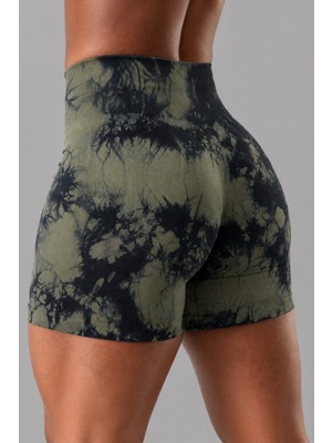 Gymhams Batik Marble Shorts Kalça Büzgülü Biker Şort – Push-Up Toparlayıcı & Şekillendirici