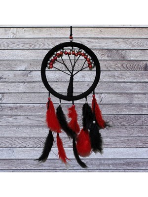 Buççin Online Mağaza  River World Tasarımı Hayat Ağacı Dream Catcher Siyah Kırmızı Çok Renkli Belirtilmemiş