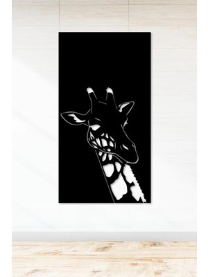 Buççin Online Mağaza  50X30 cm Zürafa Duvar Panosu Ahşap Siyah