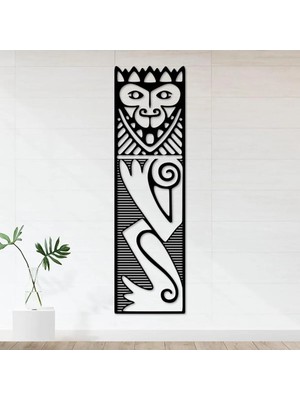 Buççin Online Mağaza  50X18 cm Afrika Desenli Ahşap Duvar Panosu Ahşap Siyah