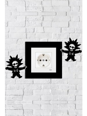 Buççin Online Mağaza  Elektrik Çarpan Çocuk Tasarım Priz Çerçevesi (Iç Ölçü 8,4x8,4 Cm) Dekoratif Priz - Anahtar Çerçevesi