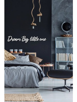 Buççin Online Mağaza  Dream Big Little One Ahşap Dekor Duvar Yazısı Ahşap Beyaz Tek Ebat