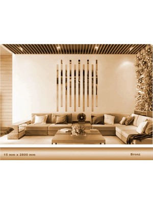 Buççin Online Mağaza  15 mm x 2800 mm Bronz Sibu Aynalı Pleksi Şerit Mobilya Süsü Akrilik Metalik