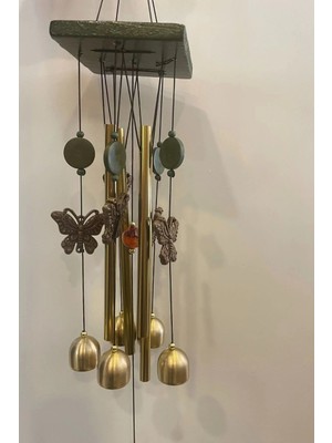Buççin Online Mağaza  Deprem Zili Çanı Duvar Rüzgar Çanı Zili Feng Shui Ejderha Yılı Metal Borulu Kelebek Objeli Metal Çok