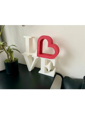 Buççin Online Mağaza  Love Yazılı Duvar Raf Dekoru Plastik Beyaz