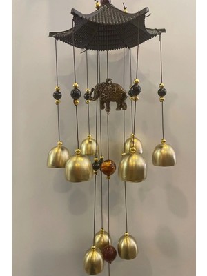 Buççin Online Mağaza  Deprem Zili Çanı Duvar Rüzgar Çanı Zili Feng Shui Ejderha Yılı Metal Borulu Fil Pagoda Objeli Metal