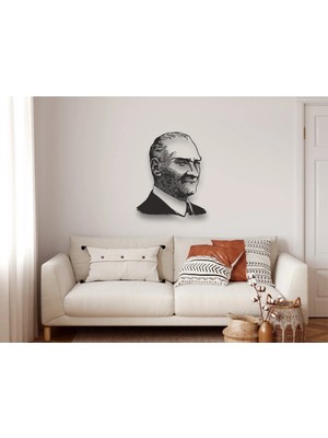 Buççin Online Mağaza  Atatürk Metal Duvar Dekoru Metal Siyah