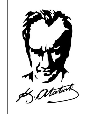 Buççin Online Mağaza  Ahşap Atatürk Portresi ve Imza Duvar Poster Ahşap Çok Renkli