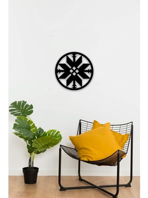 Buççin Online Mağaza  Siyah Ahşap Marstanal Geometrik Duvar Dekoru - Salon Oturma Yatak Odası Için 35X35CM Tablo Ahşap Siy