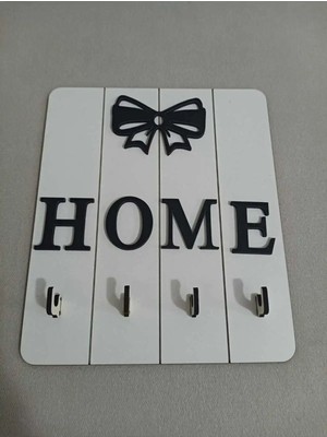Buççin Online Mağaza  Ev Dekor Home Yazılı Duvar Dekor Anahtarlık Ahşap Bej
