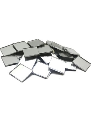 Buççin Online Mağaza  1mm Pleksi Mozaik Ayna Seti, 50 Adet, 2cm Kare, Yapışkanlı, Dekoratif Plastik Çok Renkli
