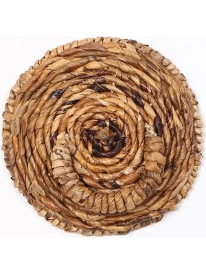 Buççin Online Mağaza  Alanya Doğal Abaka 27 X7 cm Kulplu  Duvar Dekorasyon Tabağı Bej Jüt