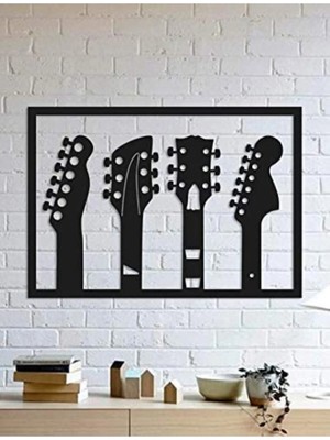 Buççin Online Mağaza  Gitar Duvar Dekoru Ahşap Ahşap Siyah