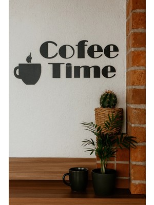 Buççin Online Mağaza  Cofee Tıme Duvar Dekorasyon Ürünü Duvar Mutfak Süsü Ahşap Siyah