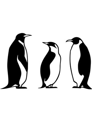 Buççin Online Mağaza  3'lü Penguen Panel Tablo Ahşap Siyah