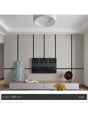 Buççin Online Mağaza  15 mm x 2800 mm Siyah Sibu Aynalı Pleksi Şerit Mobilya Süsü Akrilik Siyah