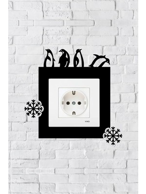 Buççin Online Mağaza  Penguen Tasarım Priz Çerçevesi (Iç Ölçü 8,4x8,4 Cm) Dekoratif Priz - Anahtar Çerçevesi - Duvar Susu