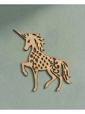Buççin Online Mağaza  Unicorn Temalı Dekoratif Duvar Süsü Ahşap Bej