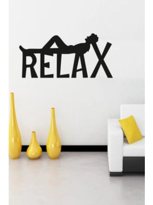 Buççin Online Mağaza  Siyah Ahşap Relax Duvar Dekoru Salon Oturma / Yatak Odası Ofis Için Lazer Kesim 40X25 cm Mdf Tablo A