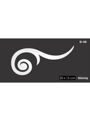 Buççin Online Mağaza  D-45 Gümüş 30 x 15 cm Sibu Aynalı Pleksi Mobilya Dolap Süsü Gümüş