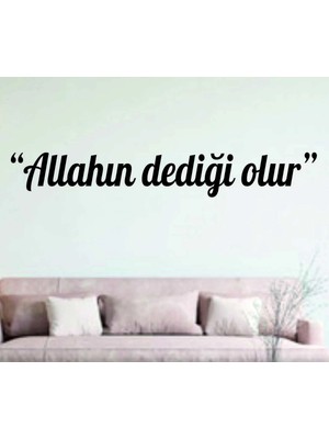 Buççin Online Mağaza  Allahın Dediği Olur Türkçe Islami Duvar Dekor Yazısı Ahşap Siyah