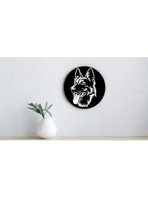 Buççin Online Mağaza  Alman Çoban Köpeği Ahşap Duvar Ablo Ahşap Siyah