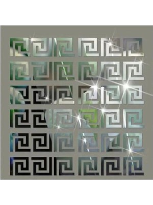 Buççin Online Mağaza  Labirent Bordür 60 Adet 7x7 Plexi Dekoratif Gümüş Ayna Antre Bordür Plastik Gümüş