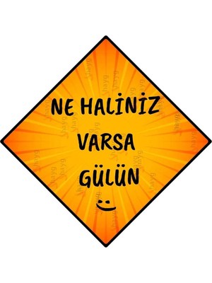 Buççin Online Mağaza  Motivasyon Yazılı Alüminyum Tabela – Ne Haliniz Varsa Gülün – Renkli ve Esprili Duvar Dekoru Metal T