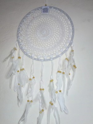 Buççin Online Mağaza  32 Cm-70 cm Dream Cather, Düş Kapanı, Rüya Kapanı No 41,42 Beyaz Iplik
