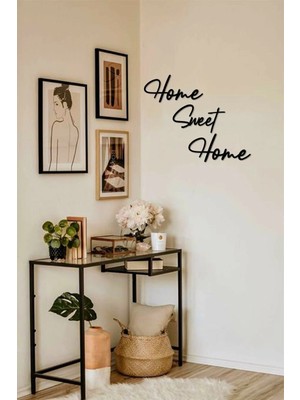 Buççin Online Mağaza  Home Sweet Home Ev Dekorasyonu Duvar Yazısı Tablo Ahşap Siyah