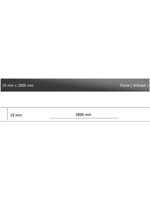 Buççin Online Mağaza  15 mm x 2800 mm Antrasit Yapışkanlı Sibu Aynalı Pleksi Şerit Mobilya Dolap Süsü Akrilik Gümüş