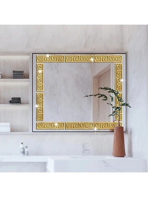 Buççin Online Mağaza  Kendinden Yapışkanlı (10 Adet 5X20 Cm) Dekoratif Ayna Seti Duvar Dekorasyon Ürünü Sarı Polyester