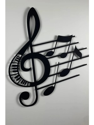 Buççin Online Mağaza  Sol Anahtar Müzik Nota Ahşap Duvar Sanat Lazer Kesim Tablo Hediyelik Eşya Ahşap Siyah