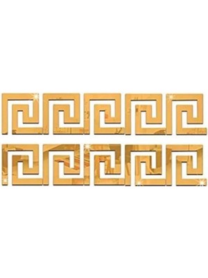 Buççin Online Mağaza  Labirent Bordür Dekoratif Pleksi Ayna (Kendinden Yapışkanlı) Gold 7X7CM 40 Adet Akrilik Altın