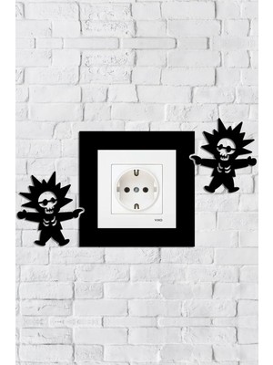 Buççin Online Mağaza  Elektrik Çarpan Çocuk Tasarım Priz Çerçevesi (Iç Ölçü 8,4x8,4 Cm) Dekoratif Priz - Anahtar Çerçevesi