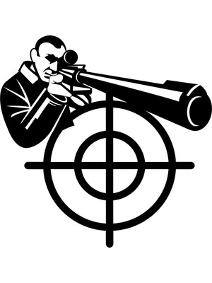 Buççin Online Mağaza  -Ilk Hediyem Keskin Nişancı Dekoratif Ahşap Duvar Dekoru Ahşap Siyah
