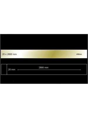 Buççin Online Mağaza  Dekoratif Aynalı Pleksi Şerit Süs Altın 20 mm x 2800 mm Mobilya Dolap Süsü Akrilik Altın