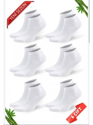 Erka 6'lı Paket Erkek/bayan Bambu Sneaker Çorap - Dikişsiz ve Terletmez Konfor