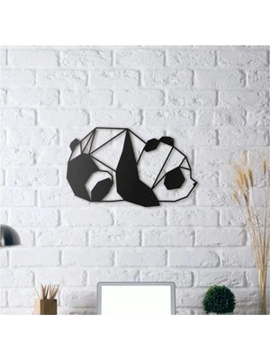 Buççin Online Mağaza  Uyuyan Panda Duvar Dekoru 20 cm Plastik Siyah
