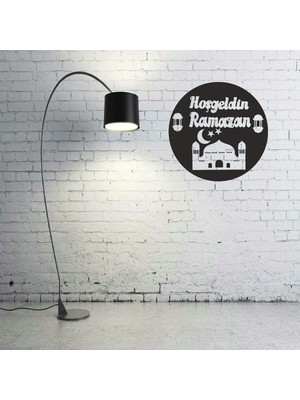 Buççin Online Mağaza  Hoşgeldin Ramazan Yazılı Dekoratif Tablo Ahşap Mdf Ahşap Siyah