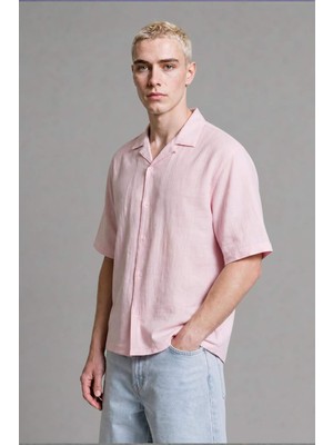 DeFacto Boxy Fit Nakışlı Müslin Kısa Kollu Pembe Gömlek I3102AX26HS