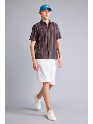 DeFacto Relax Fit Ekru Bermuda Şort I3027AX26HS