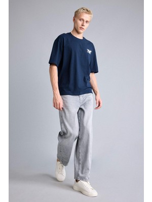DeFacto %100 Pamuk Süper Baggy Fit Açık Gri Pantolon I0333AX26SM