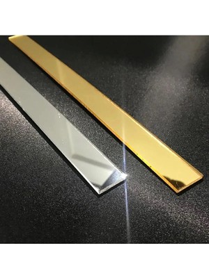 Buççin Online Mağaza  Şerit Pleksi Yapışkanlı Gold Ayna 1.8 cm x 120 cm ( 5 Adet ) Akrilik Altın