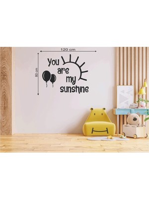 Buççin Online Mağaza  120*80 cm You Are My Sunshine Ahşap Duvar Yazısı Ahşap Siyah