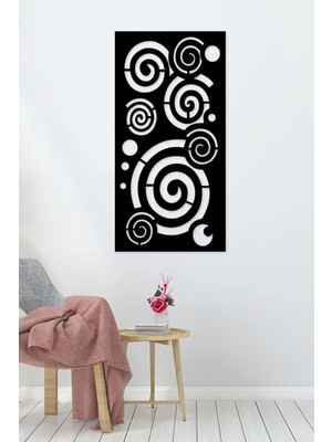 Buççin Online Mağaza  25X50 cm Spiral Dikey Duvar Panosu Ahşap Siyah