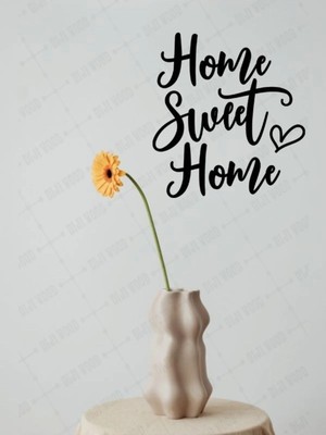 Buççin Online Mağaza  "home Sweet Home" Kalpli Ahşap Duvar Dekoru Ahşap Siyah