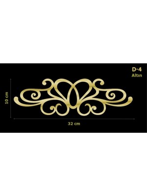 Buççin Online Mağaza  Dekoratif Yapışkanlı Mobilya Dolap Süsü Altın 32 x 10 cm Aynalı Pleksi D-4 Altın