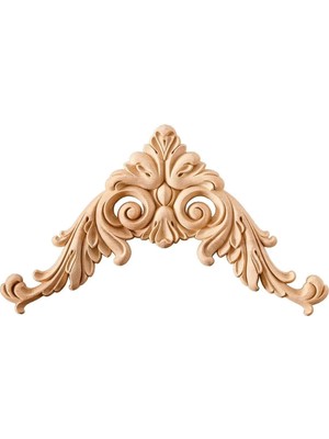 Buççin Online Mağaza  Köşe Aplik Dekoratif Aksesuar Boyanabilir Işlemeli Ahşap 18X18X1,4 cm OKA09 Ahşap Kahverengi