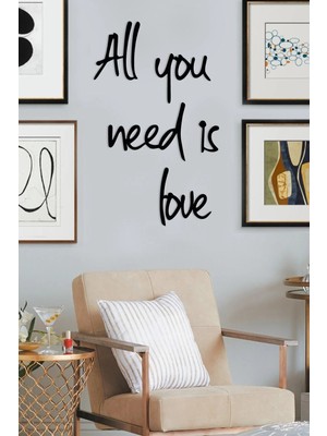 Buççin Online Mağaza  All You Need Is Love Ahşap Duvar Yazısı Ahşap Siyah